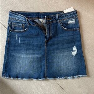 Zara Blue Distressed Mini Skirt